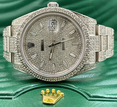 Rolex Men's Datejust II 41mm Iced 13ct Diamonds Oyster Steel Watch Ref: 116300