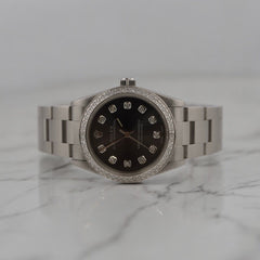 Rolex Oyster Perpetual 31mm 1.75ct Diamonds Grey Dial Watch 77080