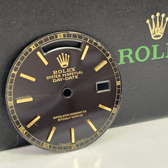 Rolex Day-Date Mens 36mm Black Dial Yellow Gold Stick President 18238 18038