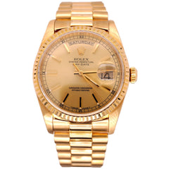 Rolex DAY-DATE 36mm 18K Yellow Gold President Men's Gold Dial Watch Ref: 18238