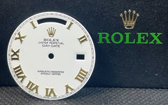 Rolex Men's Day-Date II 41mm White Dial 18k Yellow Gold Roman President 218238