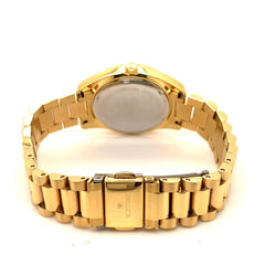 IceTime PRINCESS Yellow 32mm Ladies Yellow Gold Steel Watch Iced 0.10ct Diamonds