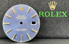 Rolex Datejust Mens 36mm Navy Blue Gold Stick Jubilee Oyster Ref:16233 16013