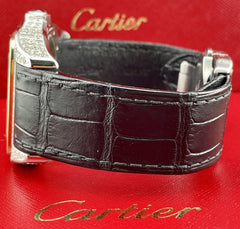 Cartier Santos 100 XL Mens 2-Tone Watch Iced 8ct Genuine Diamond Roman Ref 2656