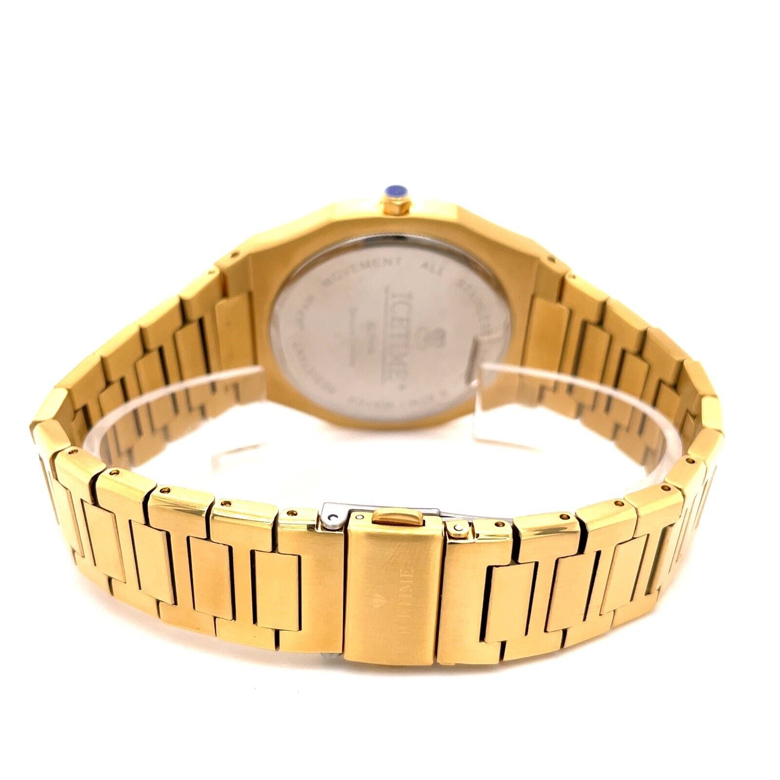 IceTime ALPHA Yellow 42mm Men's Yellow Gold Steel Watch Iced 0.10