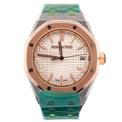 Audemars Piguet Royal Oak 37mm 18k Rose Gold Watch White Dial Ref 15550SR