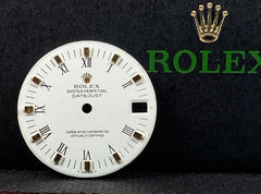 Rolex Datejust Ladies 31mm White Roman Dial Gold Oyster Perpetual Ref 68273