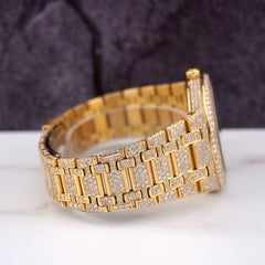 Audemars Piguet Royal Oak Ladies 18k Yellow Gold 36mm Custom 10ct Diamond 6023BA