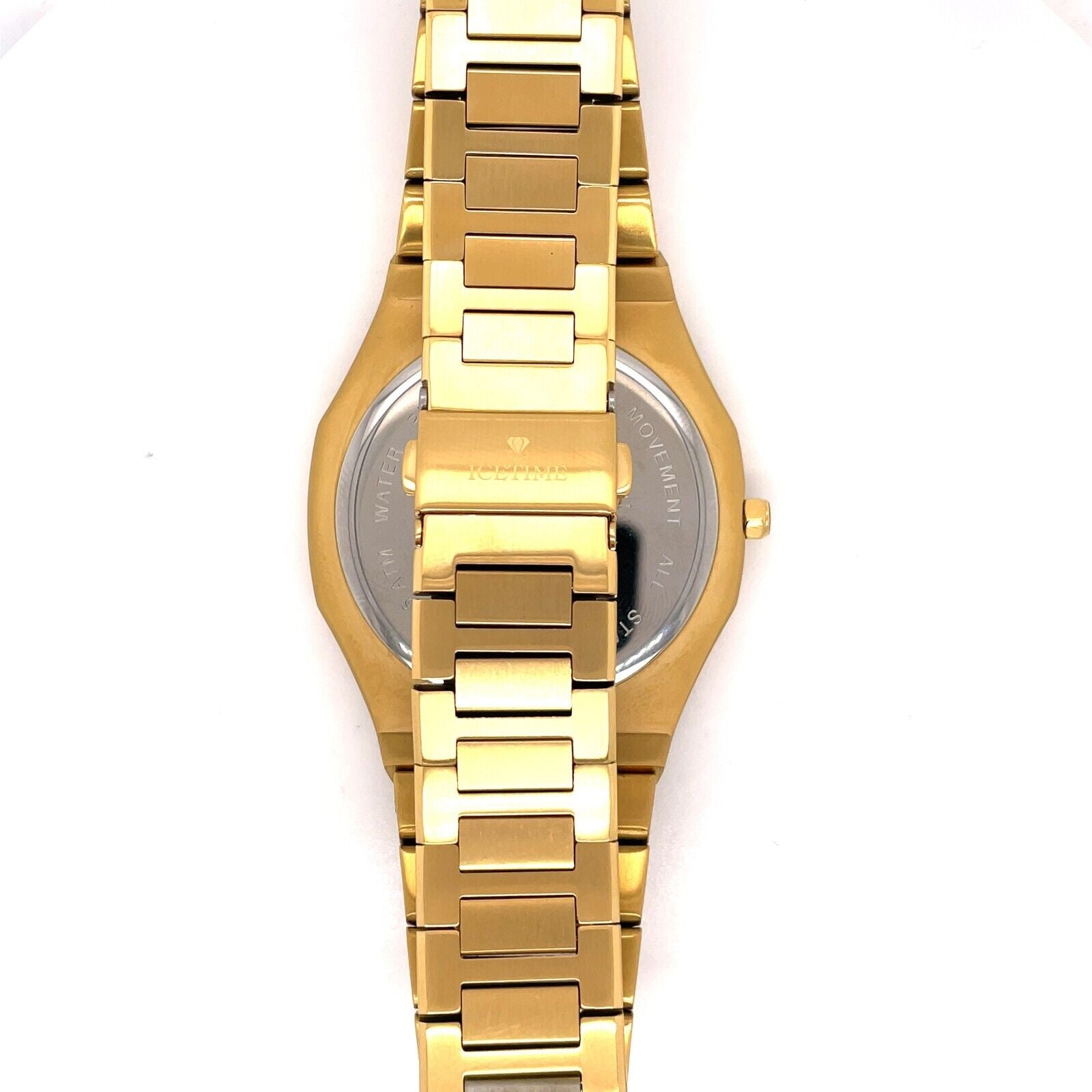 IceTime ALPHA Yellow 42mm Men's Yellow Gold Steel Watch Iced 0.10