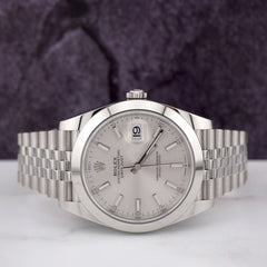 Rolex Mens Datejust II 41 Silver Index Dial Jubilee Stainless Steel Ref 126300