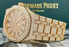 Audemars Piguet Royal Oak 41mm 18k Rose Gold Iced Out 25ct Diamonds Ref 15400.OR