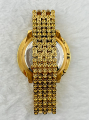 IceTime KING Yellow 50mm Men's Yellow Gold Steel Watch Iced 2.00ct Diamonds