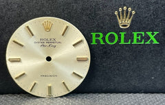 Rolex Mens Oyster Perpetual AIR-KING 34mm SILVER Dial Gold Stick Ref: 5500