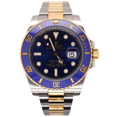 Rolex Submariner Date 40mm 18k Yellow Gold/Steel BLUE Oyster Mens Watch 116613LB