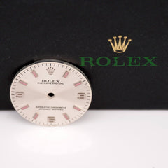 Rolex Oyster Perpetual Midsize 31mm Silver Arabic Dial PINK Stick 177200