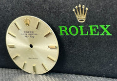 Rolex Mens Oyster Perpetual AIR-KING 34mm SILVER Dial Gold Stick Ref: 5500