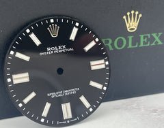 Rolex 41mm Oyster Perpetual Men's Steel Black Dial White Stick Ref: 124300