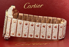 Cartier Santos Large 18k Rose Gold 40mm Iced 25ct Genuine Diamonds WGSA0009