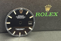 Rolex Mens Datejust 36mm Black Dial 18k Rose Gold Stick 116201 116231