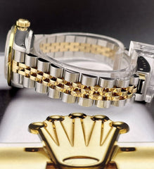 Rolex Ladies Datejust 26mm 18k Gold & Steel Watch ICED 1.5ct Diamonds White Dial