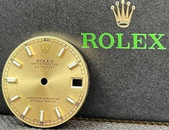 Rolex Datejust Midsize 31mm Champagne Gold Dial White Stick Dial Ref 178273