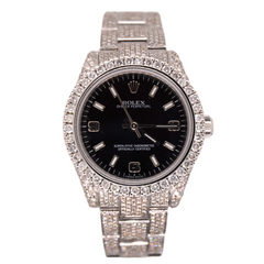 Rolex Oyster Perpetual Ladies 31mm Watch ICED 11ct Genuine Diamonds Ref 177200