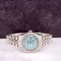 Rolex Ladies Datejust 26mm Steel Watch Jubilee ICED 1.50ct Diamond Ice BLUE Dial