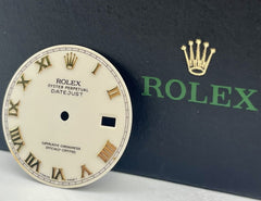 Rolex Datejust 36mm Mens Cream Ivory Dial Gold Stick Oyster Jubilee 16013 16233