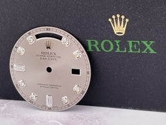 Rolex Day-Date President 36mm FACTORY Grey Silver Diamond Dial 118239 118206