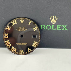 Rolex DateJust 41mm Men’s 2-Tone 18k Gold Roman Numeral Black Dial Oyster 116333