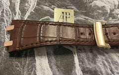 AUDEMARS PIGUET Royal Oak Brown Leather Band 18k Rose Gold Buckle Ref: 15400OR