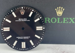 Rolex 41mm Oyster Perpetual Men's Steel Black Dial White Stick Ref: 124300