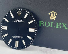 Rolex 41mm Oyster Perpetual Men's Steel Black Dial White Stick Ref: 124300