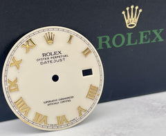 Rolex Datejust 36mm Mens Cream Ivory Dial Gold Stick Oyster Jubilee 16013 16233