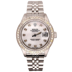 Rolex Oyster Datejust Ladies 26mm Steel White MOP Dial 1.50ct Diamonds 6917