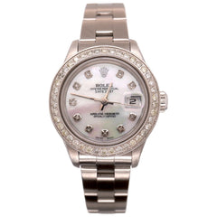 Rolex Ladies Datejust 26mm Steel Watch Oyster ICED 1.50ct Diamond White MOP Dial