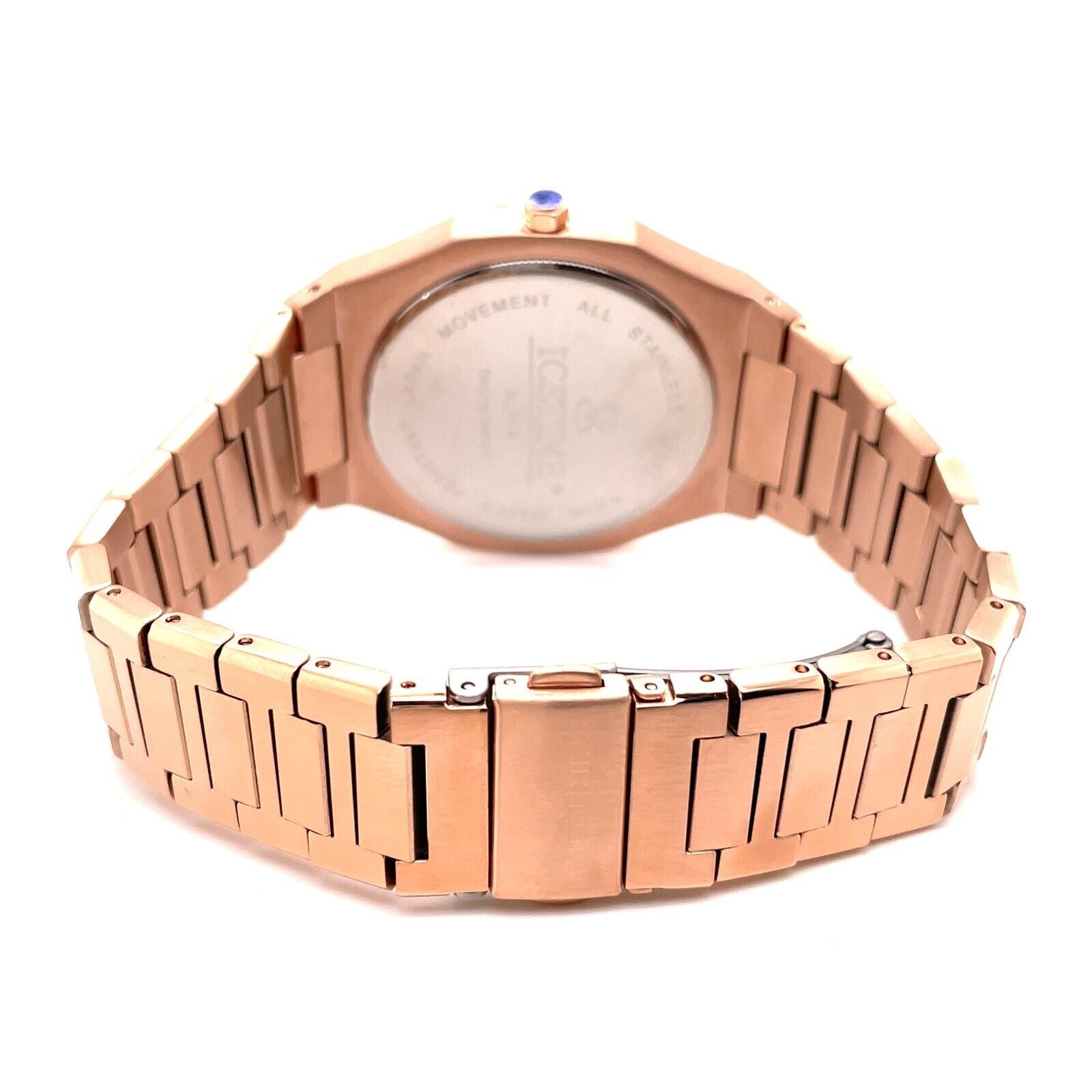 IceTime ROYAL Rose 34mm Ladies Rose Gold Steel Watch Iced 0.10ct
