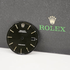 Rolex Oysterdate Precision 34mm Black Dial Silver Stick Ref 6694 REFINISHED