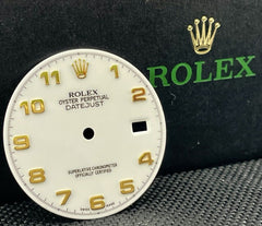 Rolex Datejust 36mm 18k White Dial Yellow Gold Arabic Numeral Ref 16233 16013