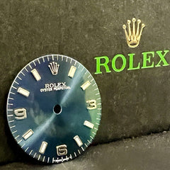 Rolex Oyster Perpetual Midsize 31mm Blue Dial Silver Stick Arabic Ref: 77080