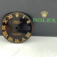 Rolex DateJust 41mm Men’s 2-Tone 18k Gold Roman Numeral Black Dial Oyster 116333