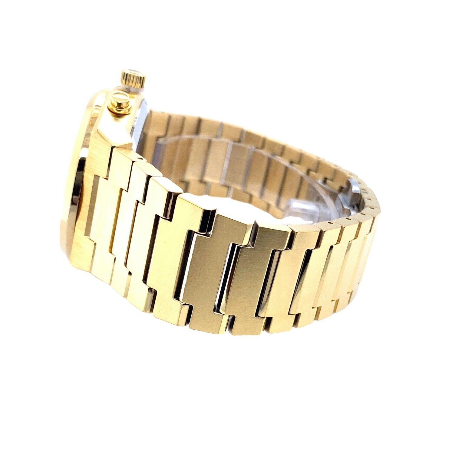 IceTime Maximus 41mm Men Yellow Gold Steel Watch Green Dial Iced
