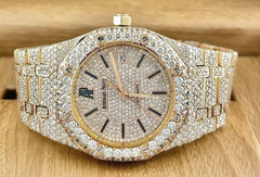 Audemars Piguet Royal Oak 39mm 18k Rose Gold Iced Out 27ct Diamonds Ref 15300OR