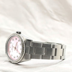 Rolex Oyster Perpetual 31mm 1.50ct Diamonds Pink Dial Steel Automatic Watch