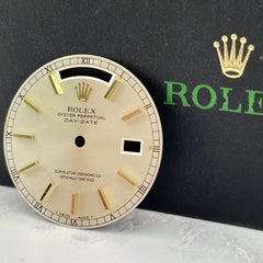 Rolex Day-Date Mens 36mm Silver Dial Yellow Gold Stick President 18238 18038