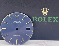 Rolex Oyster 34mm OysterDate Precision Steel Blue Dial Silver Stick Ref: 6694