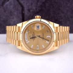 Rolex Day-Date 40 President 18k Yellow Gold Men's Watch Gold Diamond DIAL 228238