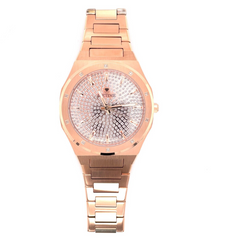 IceTime ALPHA Rose 42mm Men's Rose Gold Steel Watch Iced 0.10ct Diamonds