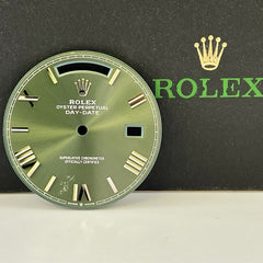 Rolex Mens Day-Date 40 OLIVE GREEN Dial WHITE Gold ROMAN President Ref 228239