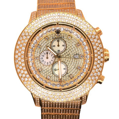 IceTime Crown II Men's Automatic Steel Watch Iced Out 12 Carat Diamonds